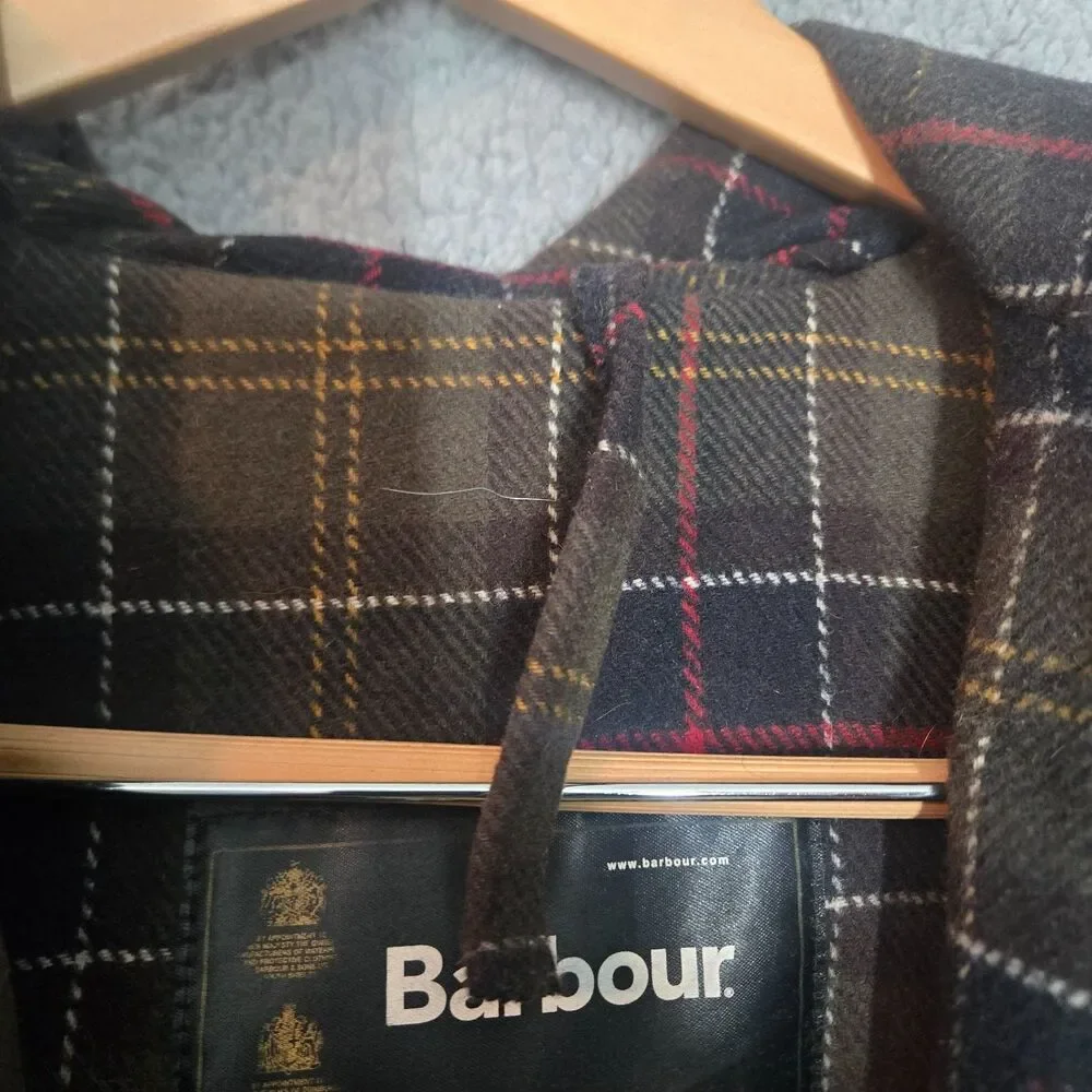 Barbour A871 Wax Duffle Coat Mens XXL Brown Full Zip Embroidered Waxed Hooded